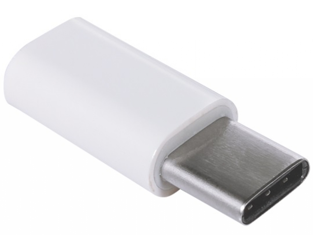 USB Verloopstekker | Female micro USB naar Male USB type C | wit | Asus