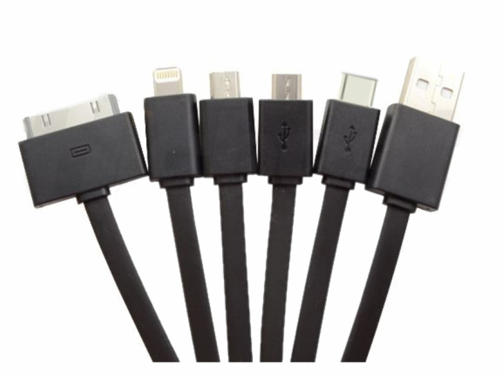 5-in-1 USB Oplaadkabel | Fysic Fm 7900 | USB Kabel | zwart | Fysic