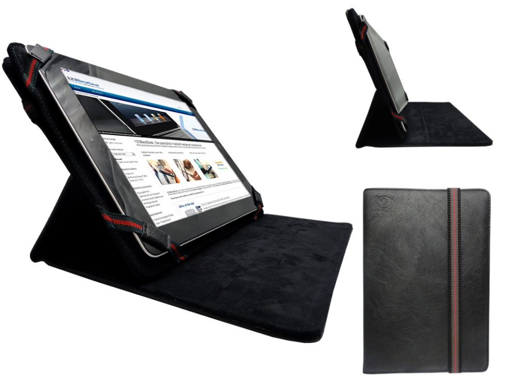 Ambiance technology At tablet win 7 | Premium Hoes | Cover met 360 graden draaistand | zwart | Ambiance technology