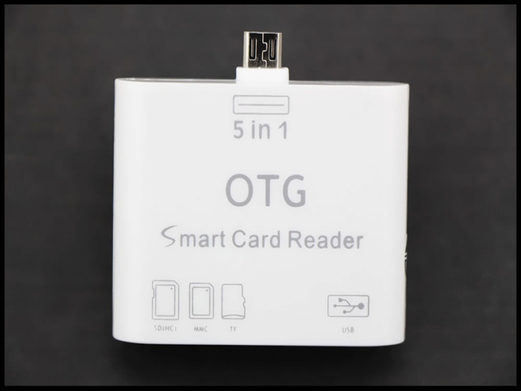 Micro USB OTG Connection Kit Vodafone Smart mini 7 | 5-in-1 Reader | wit | Vodafone