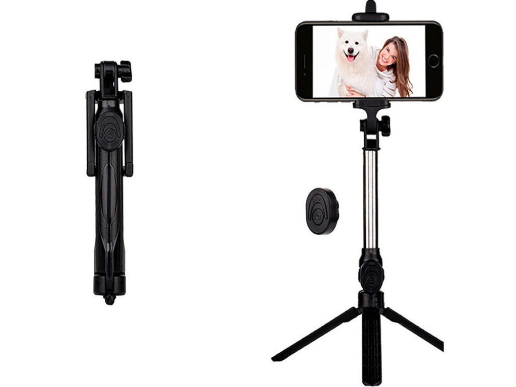 Alcatel One touch idol 4s Selfie tripod stick met Bluetooth | zwart | Alcatel