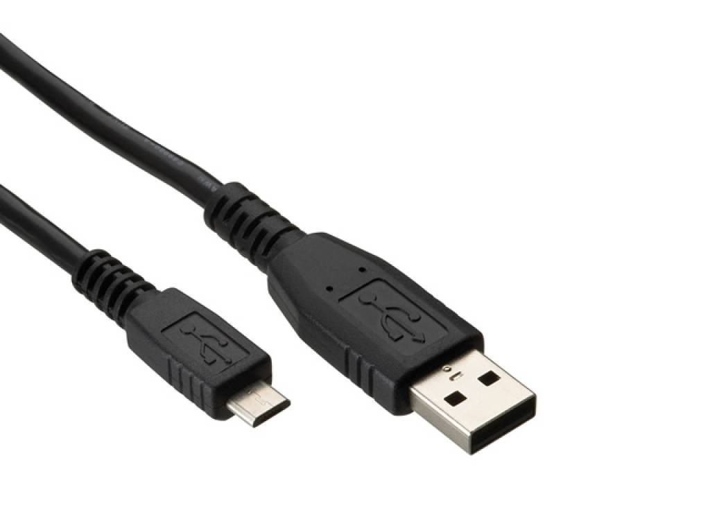 USB Oplaadkabel | Male USB A 2.0 naar Male Micro USB B | zwart | Bookeen
