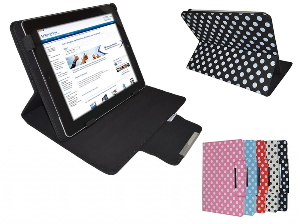 Htc Eco view Diamond Class Polkadot Hoes met Multi-stand | wit | Htc