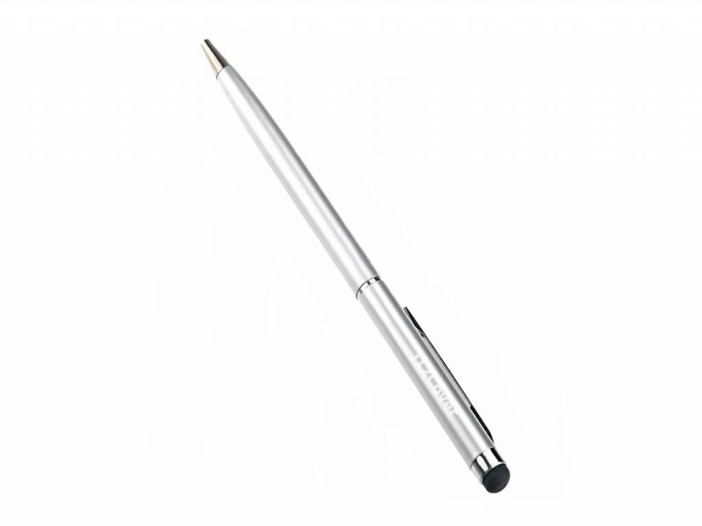 Stylus Pen met Balpen | Geschikt voor Hannspree Hannspad sn1at71b | Zilver | grijs | Hannspree