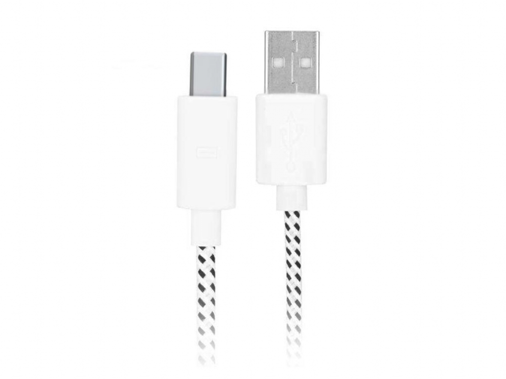 USB-C laadkabel van stof  | 1 meter | wit | Huawei