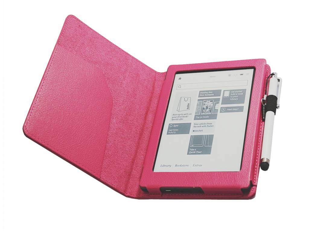 Kobo Aura 6 inch eReader Hoesje Custommade Cover Hot Pink