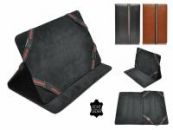 Universele Smalle 7 inch Echt Lederen Tablet hoes in de kleur zwart en bruin voor de Lenovo Ideatab a1000