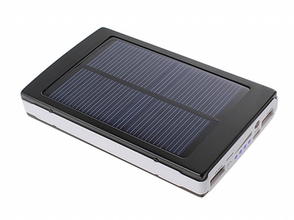 Draagbare Solar PowerBank voor het onderweg opladen van uw tablet en smartphone met lamp Mobile Solar Power Bank 10.000 mAh