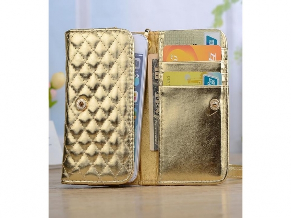 Luxe smartphone tasje met gestikt wiebertjes patroon. Geschikt voor uw Kazam Tornado 350. Formaat: Large Smartphone Tasje (L) voor Kazam Tornado 350
