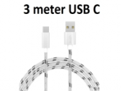 USB C kabel stof 3m voor Samsung Galaxy s8