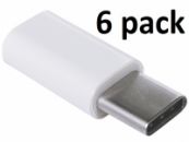 Verloopstekker Female Micro USB naar Male USB-C voor Samsung Galaxy s8 6-Pack