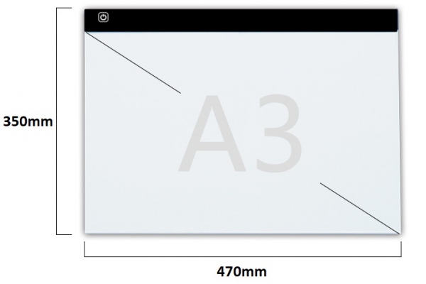 A3 LED licht Lichtbak / Tekentafel / Lichttafel / Lightpad / Lichtbox / Lightbox met 3 dimbare lichtstanden, o.a. voor Diamond Painting, fotografie, tekenen etc