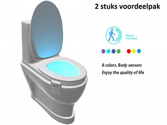 Toilet LED verlichting met bewegingssensor, nachtlamp 2 stuks Toilet LED verlichting voordeel