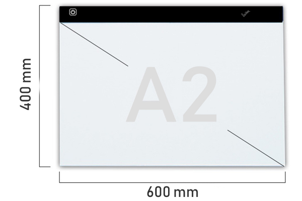 A2 LED licht Lichtbak / Tekentafel / Lichttafel / Lightpad / Lichtbox / Lightbox met 3 DIMBARE lichtstanden, o.a. voor Diamond Painting, fotografie, tekenen etc
