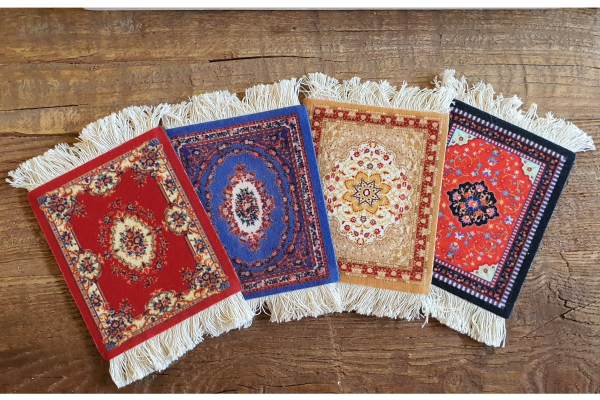 Perzisch tapijt stoffen onderzetters - set van 4 viltjes Kadotip!