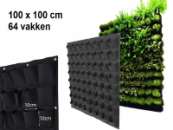 Verticale Tuin met 64 Vakken, 100 x 100 (cm), Zwart