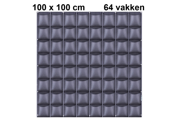 Verticale Tuin met 64 Vakken, 100 x 100 (cm), Zwart