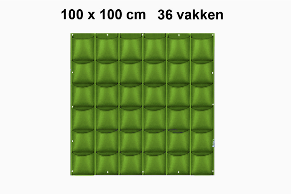 Verticale tuin met 36 grote vakken - 100cm x 100cm - verticale tuin - groen - groene wand - groene muur - verticale moestuin zakken - plantenhanger balkon - plantenbak - plantenzak 1x1 meter