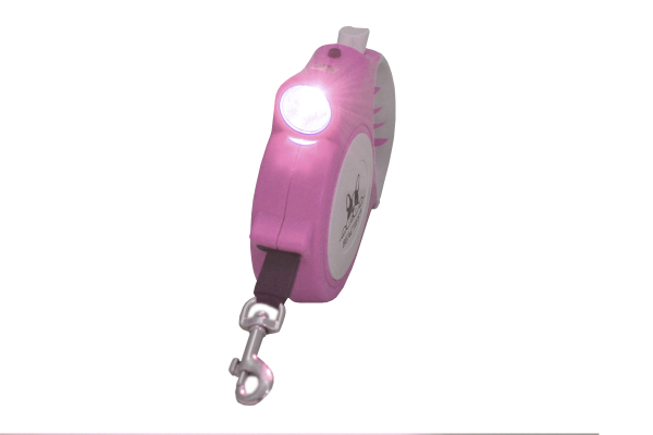 Roze 5m Hondenlijn met ingebouwde LED zaklamp, hondenriem