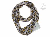 Sjaal met zakken | opbergvakje met rits | panterprint dierenprint| 4 seizoenen draagbaar, ook winter | 160 x 30cm | ronde sjaal