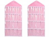 2x Kast organizer 16 vakken (Roze) | 2 Kast opbergzakken 