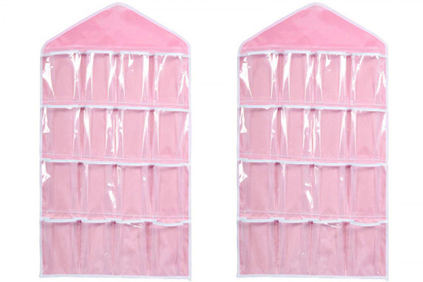 2x Kast organizer 16 vakken (Roze) | 2 Kast opbergzakken 