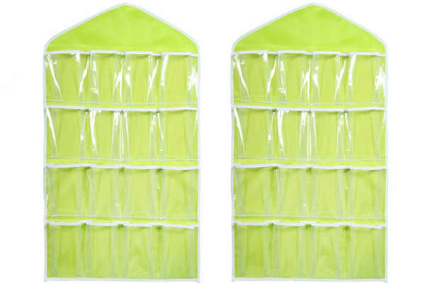 2x Kast organizer 16 vakken (Geel) | 2 Kast opbergzakken 