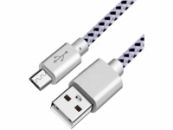 Stoffen Micro-USB laadkabel van 1 meter, sterke micro usb kabel gevlochten (voelt als een strijkijzer kabel)