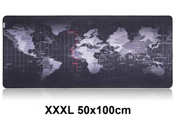 Muismat Gaming XXL 100x50cm Wereldkaart | bureau onderlegger XXXL | Gaming Muismat | Mousepad | Pro Muismat XXL | Anti-slip | Desktop Mat | Computer Mat | Wereldkaart