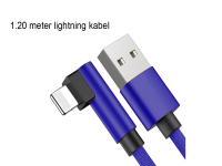 Haakse Lightning Data en laadkabel van 1.20 meter