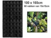 Verticale tuin met 60 grote vakken - 100cm x 165cm - verticale tuin - zwart - groene wand - groene muur - verticale moestuin zakken - plantenhanger balkon - plantenbak - plantenzak 1x1.65 meter