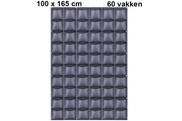 Verticale tuin met 60 grote vakken - 100cm x 165cm - verticale tuin - zwart - groene wand - groene muur - verticale moestuin zakken - plantenhanger balkon - plantenbak - plantenzak 1x1.65 meter