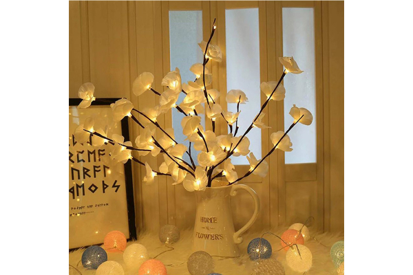 Kunstbloemen, LED Decoratie, Kunst orchideeën (Wit)