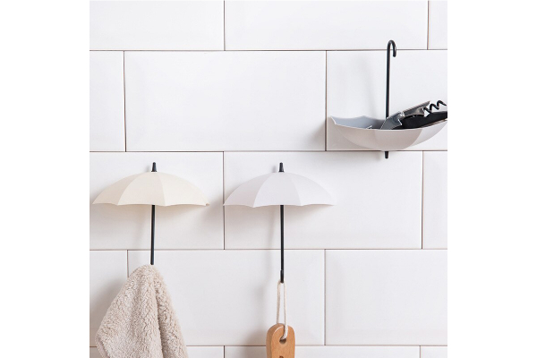 Paraplu Wandhaak/Organizer, Zelfklevende haak/bak in paraplu
